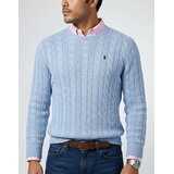 Polo Ralph Lauren Puloverji PULL COL ROND EN MAILLE TORSADEE Modra | Shoptok.si
