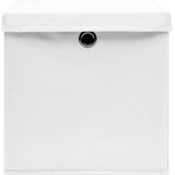 vidaXL Kutije za pohranu s poklopcima 10 kom bijele 32x32x32 cm tkanina | shoptok.hr
