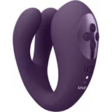 VIVE Yoko Triple Action Vibrator Dual Prongs with Clitoral Pulse Wave Purple