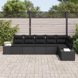  Sjedeća garnitura za vrt 6 kom. Crna poliratan 319 x 154 x 69 cm | shoptok.hr