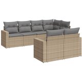 Maison Chic Seti vrtnega pohištva - Vrtna garnitura - Vrtni pohištvo set 7-delna z blazinami bež poli ratan, (21805813) | Shoptok.si