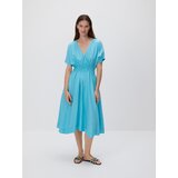 Reserved Haljina s visokim udjelom lana - tirkiz | shoptok.hr
