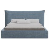 Makamii Modra oblazinjena zakonska postelja s prostorom za shranjevanje z letvenim dnom 160x200 cm Esala – | Shoptok.si