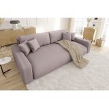 Ropez Svijetlo ružičasta sklopiva/s prostorom za odlaganje sofa od samta 234 cm Sara – | shoptok.hr