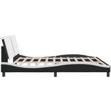  Posteljni okvir z vzglavjem črn in bel 200x200 cm umetno usnje | Shoptok.si