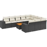 11-dijelni set vrtnih sofa od poliratana s jastucima crni Crna 83 x 62 x 69 cm | shoptok.hr