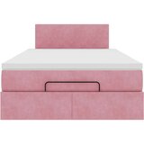 vidaXL Otomanski posteljni okvir z vzmetnico roza 120x200 cm žamet, (21608824) | Shoptok.si