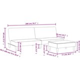 vidaXL Dvosjed na razvlačenje od tkanine s tabureom svjetlosivi | shoptok.hr