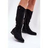S. BARSKI Flat Heeled Boots With Perforated Pattern Black S.Barski | shoptok.hr