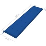  Jastuk za vrtnu klupu plavi 200 x 50 x 3 cm od tkanine Oxford | shoptok.hr