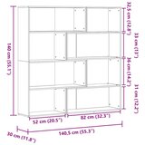  Kutni regal z knjige 4 razine artisian hrast 85x85x140cm drveni | shoptok.hr