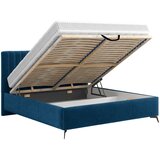 Hom`in OBLAZINJENA POSTELJA 180 cm x 200 cm , tekstil temno modra | Shoptok.si