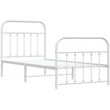  Metalni okvir kreveta uzglavlje i podnožje bijeli 90 x 200 cm | Eponuda.ba
