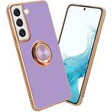 Cadorabo Samsung v sijajnem svetlobnem vijoličnem - zlatu z obročem silikonski/TPU ovitek z zaščito pred kamero in držalo magnetnega avtomobi, (20595204) | Shoptok.si