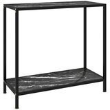  Konzolni stol crni 80 x 35 x 75 cm od kaljenog stakla | shoptok.hr