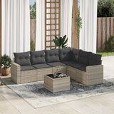 vidaXL 7-dijelni set vrtnih sofa svjetlosivi od poliratana | shoptok.hr