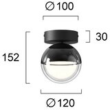  LED plafonsko svetlo ZIREA LED/7W/230V prečnik 12 cm crno | Eponuda.com