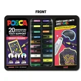 Uni gift set Posca u metalnoj kutiji 20kom (mix pc-1m/ pc-3m/pc-5m) groovy colours