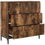 vidaXL Strani šal Dimljeni hrast 79.5 x 33 x 82 cm Konstruiran les | Shoptok.si