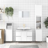 The Living Store Kopalniška omarica visok sijaj bela 80x33x60 cm inženirski les - Kopalniška Omarica, (21436756) Cene