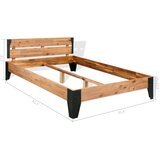  Okvir za krevet od masivnog bagremovog drva i čelika 152x203 cm | shoptok.hr