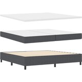 Krevet s opruga kutije Tamno siva i bijela 200 x 200 cm | Eponuda.com