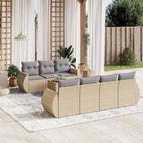 vidaXL 8-dijelni set vrtnih sofa od poliratana s jastucima bež | shoptok.hr