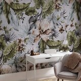  Foto tapeta - Nature in retro style - jungle landscape with pale leaves and flowers 350x256 | shoptok.hr