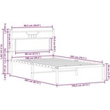 vidaXL Posteljni okvir brez vzmetnice hrast 100x200 cm inženirski les | Shoptok.si