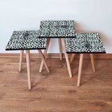 Hanah home 3Shp54 - Green GreenBlackBeige Nesting Table (3 Pieces) | ePonuda.com
