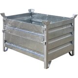 Eichinger zaboji za zlaganje s polno steno, dxšxv 1000 x 800 x 750 mm, vzdolžna stena 1/3 zložljiva, pocinkana izvedba | Shoptok.si