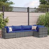 Maison Chic Seti vrtnega pohištva - Vrtna garnitura - Vrtni pohištvo set 5-delna z blazinami siv poli ratan, (21816973) | Shoptok.si