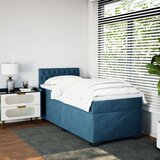 vidaXL box spring postelja z vzmetnico temno modra 100x200 cm žamet, (21309005) | Shoptok.si
