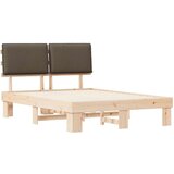  Posteljni okvir z oblazinjenim vzglavjem Taupe 135 x 190 cm, (5000101419) | Shoptok.si