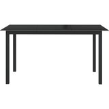 The Living Store Vrtna miza črna 150x90x74 cm aluminij in steklo - Vrtna Miza, (21459713) | Shoptok.si