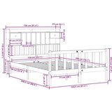  Krevet s regalom za knjige bez madraca 150 x 200 cm od borovine | shoptok.hr