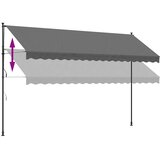 Tenda na uvlačenje antracit 400 x 150 cm od tkanine i čelika | shoptok.hr