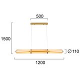  LED Visilica na sajli ELIANA LED/34W/230V zlatna Slike