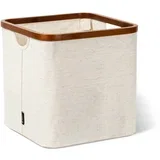 Kremno bela tekstilna škatla za shranjevanje 30x30x30 cm Bamboo/Linen Cube –