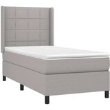 Box spring postelja z vzmetnico LED svetlo siva 80x200 cm blago, (20789319) | Shoptok.si