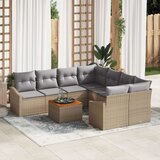  9-dijelni vrtni sofa set s jastučićima bež poli ratan akacija Cijene