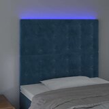  LED posteljno vzglavje temno modro 80x5x118/128 cm žamet | Shoptok.si