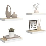  Plutajuće zidne police 4 kom hrast i bijele 50x23x3,8 cm MDF | shoptok.hr