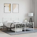  Metalni okvir kreveta uzglavlje i podnožje bijeli 140x200 cm | shoptok.hr