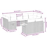 vidaXL 9-dijelni set vrtnih sofa od poliratana s jastucima sivi | shoptok.hr