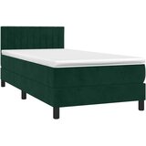 Box spring krevet s madracem tamnozeleni 80 x 200 cm baršunasti | shoptok.hr