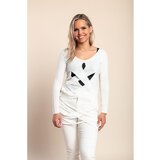 Fenzy Top Z Dolgimi Rokavi, Bel | Shoptok.si