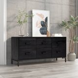 The Living Store Omarica za shranjevanje črna 110x30x45 cm trdna borovina - Komoda, (21436376) | Shoptok.si
