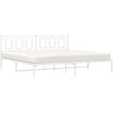 Metalni okvir za krevet s uzglavljem bijeli 193x203 cm | shoptok.hr