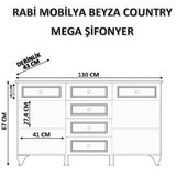 Hanah home Komoda Rb-025-01, 130x87x43 cm, Bijela | Eponuda.ba